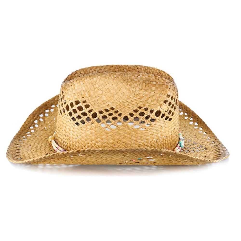 Shyanne Beaded Straw Western Cowboy Hat - Picture 2 of 7